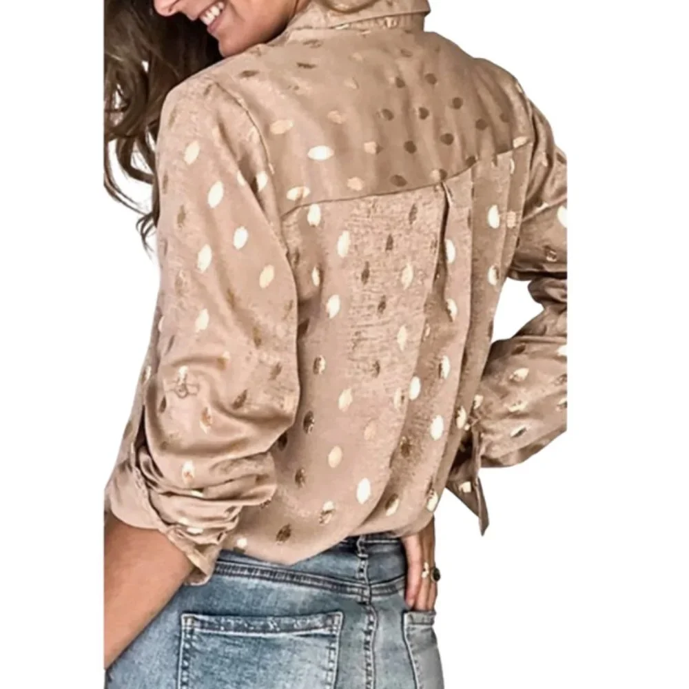 NWT - Gold Polka Dot Blouse - Picture 3 of 4